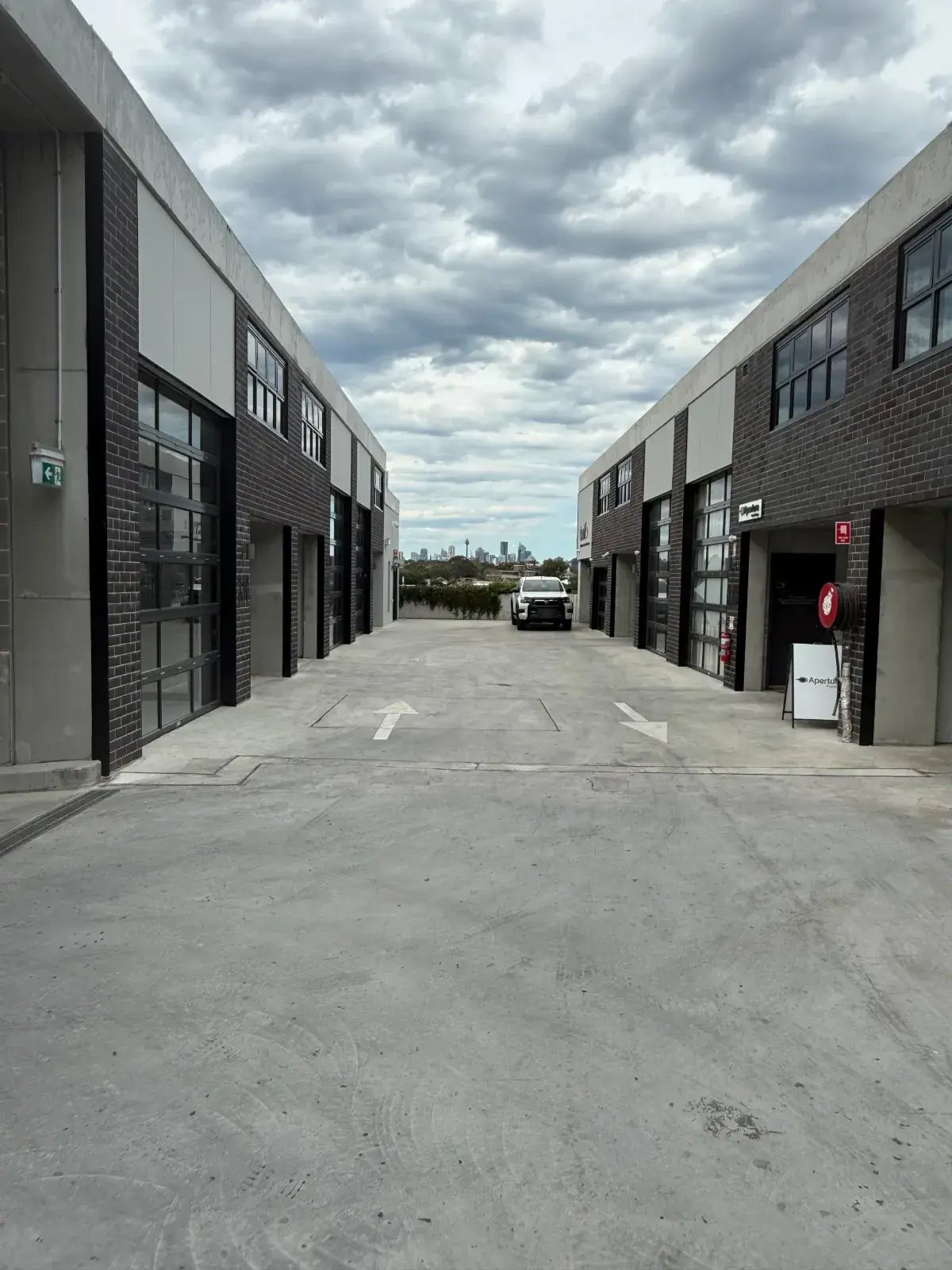 Level 3 laneway at 18–30 Faversham Street, with units on both sides