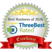 ThreeBest Rated Best Business of 2026 badge